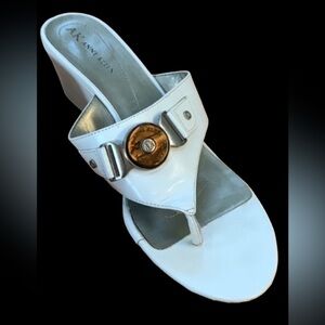 AK Anne Klein Mabandele Leather Thong Sandals